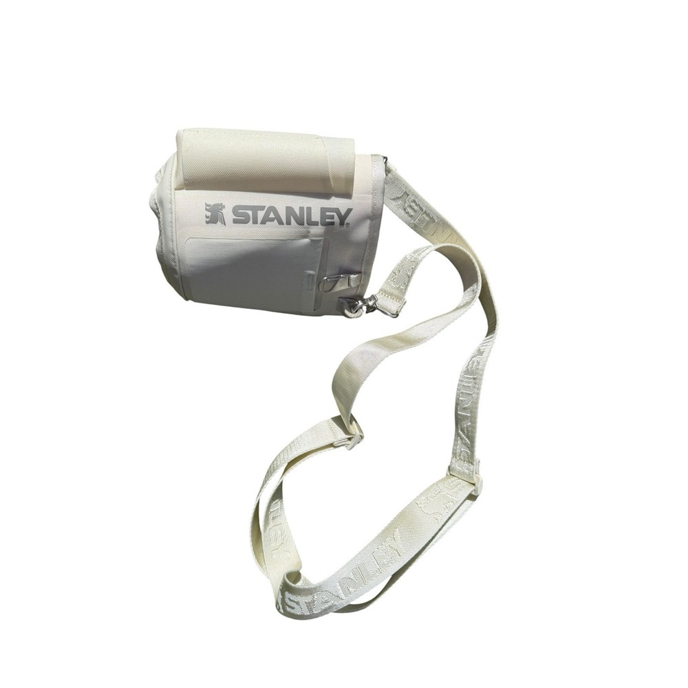 Stanley Crossbody Tumbler Carrier Bag Cream Insulated Water Bottle Sling w/ Stra
